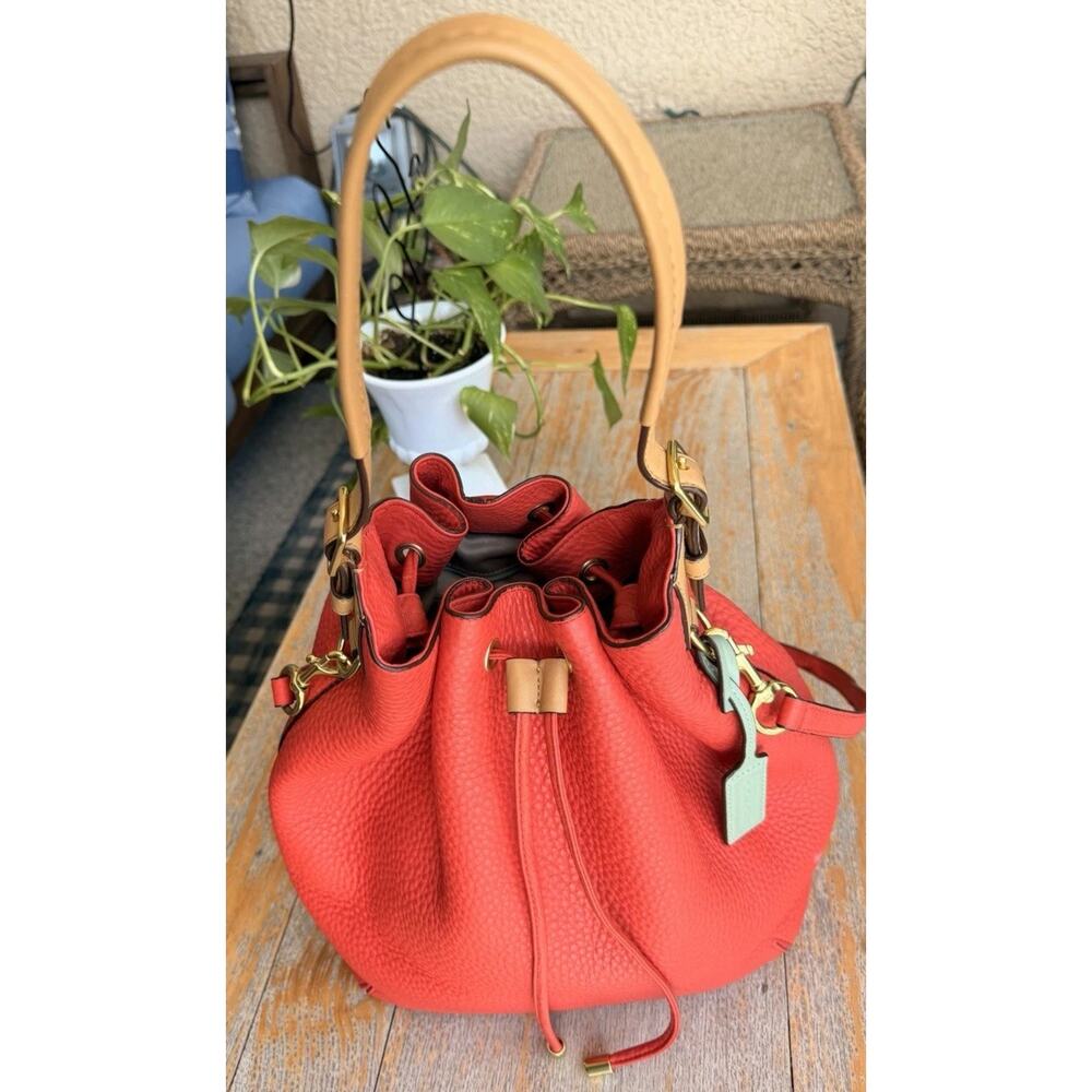 COACH Legacy Dream Soft Red Pebbled Leather Drawstring Bag 25306 Authentic - Picture 2 of 16
